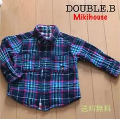 ミキハウス  ダブルB  チェックシャツ リバーシブル