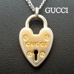 希少 GUCCI グッチ ネックレス ハート 南京錠 パドロック ヴィンテージ