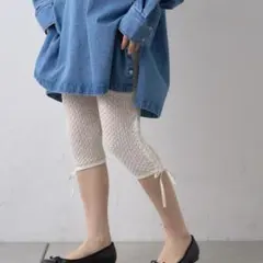 新品✨ 【CIAOPANICTYPY】ニットレースカプリパンツ　チャオパニック白のサムネイル
