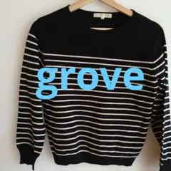 値下げ【美品】grove ストライプニットセーターサイズ S