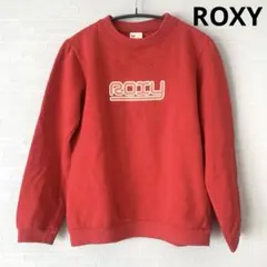 ROXY トレーナー スウェット 長袖 プリント レッド