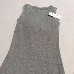 値下げ 新品 ユニクロ ウォッシャブルニット ブラワンピース S ダークグレー