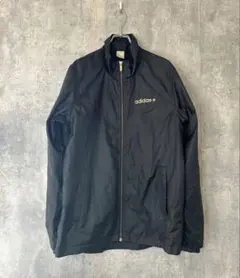 adidas ブラック ナイロンジャケット ゴールドラメ パーカー スポーツ