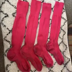 サッカー　ソックス　2足セット　ピンク　無地