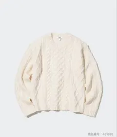 〈11/3削除〉【ユニクロ】ケーブルクルーネックセーター