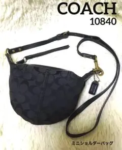 コーチ COACH ショルダーバッグ 斜め掛けブラック シグネチャー10840