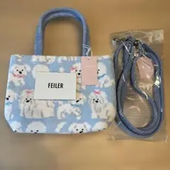 ラブラリーバイフェイラー　 モフモフワンチャン　ストラップ付きバッグ