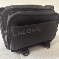 【極美品】LACOSTE ショルダーバッグ ブラック　値下げしました！