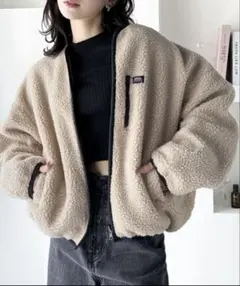 Java リバーシブルジャケット ベージュ・ブラック Lサイズ