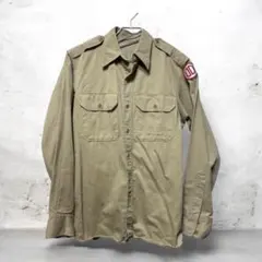 50s vintageミリタリーシャツ usa エポレットマチ付き