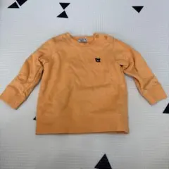 DOUBLE. クマ刺繍 トレーナー オレンジ