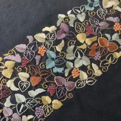 黒色　刺繍　葡萄　仕付け糸付き　付け下げ　訪問着　NO33