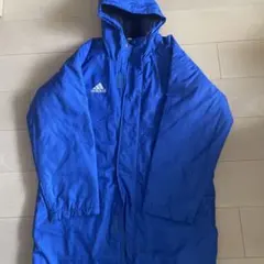 adidas 青ベンチコート 160 裏起毛