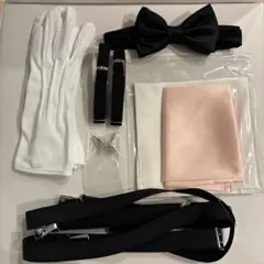 新郎 小物 6点セット（ハンカチは白・ピンクの2つ）