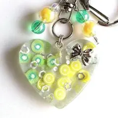 キーホルダー レジン レモン&キウイ 709
