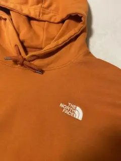 THE NORTH FACEノースフェイス パーカーXL オレンジ刺繍ロゴ裏起毛