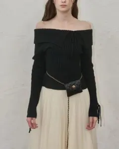 YILON オフショルダーリボンニット【完売品】