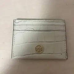 ホワイト クロコ型押し カードケース