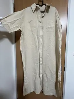 購入のみ　ベージュ 半袖シャツワンピース 約120cm