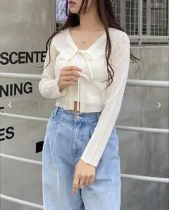 INGNI イング　シアーリボンニットカーディガン