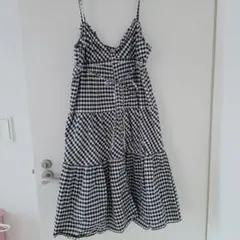 チェック柄フレアワンピース～L