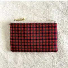 ハンドメイド　ミニポーチ　　　　　　　　　　　　　　　　　　ファミリアチェック