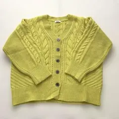 アースミュージックアンドエコロジー　ニットカーディガン　イエロー