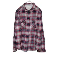 クロッシー しまむら チェック柄シャツ カジュアル ポケット【LL】