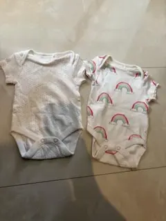 next baby ロンパース 2枚セット レインボー ドット
