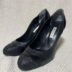 極美品 DIANA ブラックパンプス グリッター 23.5 ヒール9㎝