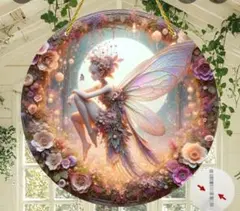 妖精の森のウェルカムボード ファンタジー 花 妖精 玄関飾りのサムネイル