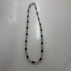 silver刻印　ビーズ　紫石　ピンクパール　ネックレス　おまけ付き