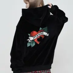OY ベロアヴィンテージハートジップ フーディーのサムネイル