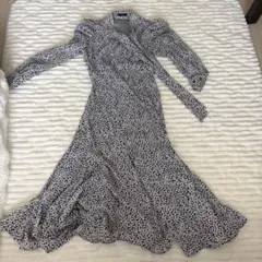 【clear】花柄 長袖 マーメイドワンピース