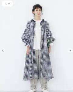 【kazumi×SamansaMos2】ギンガムチェックリネン2Wayワンピース