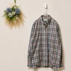 クロコダイル 長袖 チェックシャツ L マルチカラー 白系 コットン 羽織 DBのサムネイル
