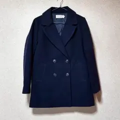 ショコラフィネローブ　紺色　L　コート　上品 大人可愛い秋冬レディースアウター