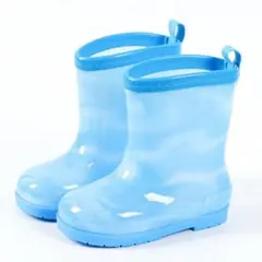 長靴 レインブーツ キッズ 男の子 女の子 マーブル ブルー 19cm