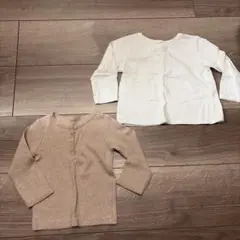 長袖Tシャツ2枚セット（ホワイト・ベージュ）