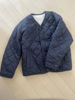 美品 無印ネイビー キルティングジャケット リバーシブル 130
