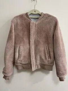 【リバーシブル】ピンクボアジャケット グレーMA-1