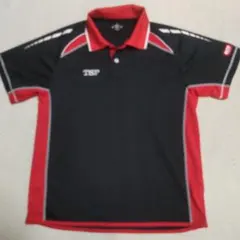 TSP ポロシャツ 黒/赤 Mサイズ
