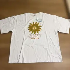 ROXY フラワー刺繍 Tシャツ レディースホワイト L