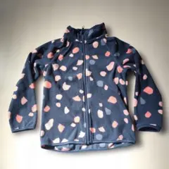 フリースジャケット ネイビー ピンク模様