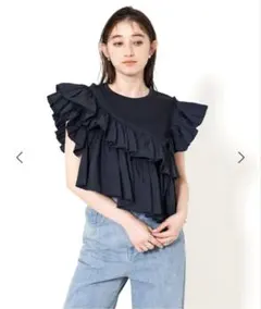 REHERSALL リハーズオール リネン フリンジベスト ジレ フリーサイズ