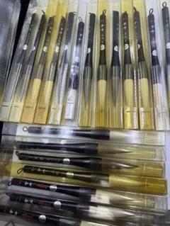 高品質 毛筆 筆ペンセット 透明ケース入り21本