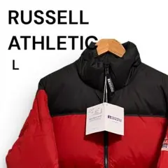 【別注】RUSSELL ATHLETIC ダウンジャケット L レッド/ブラック