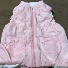 ホットビスケッツ　ミキハウス ピンク 中綿ベスト 110 女の子　リバーシブル②