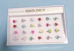 きらきらハート指輪　カラフルハートリング 24点セット