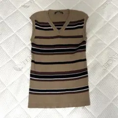 INGNI ストライプ Vネック ノースリーブ